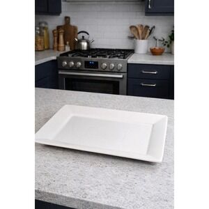 Better Homes & Gardens White Rectangular Serving Platter 14.5 Inch